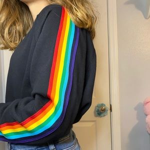 rainbow striped sweatshirt